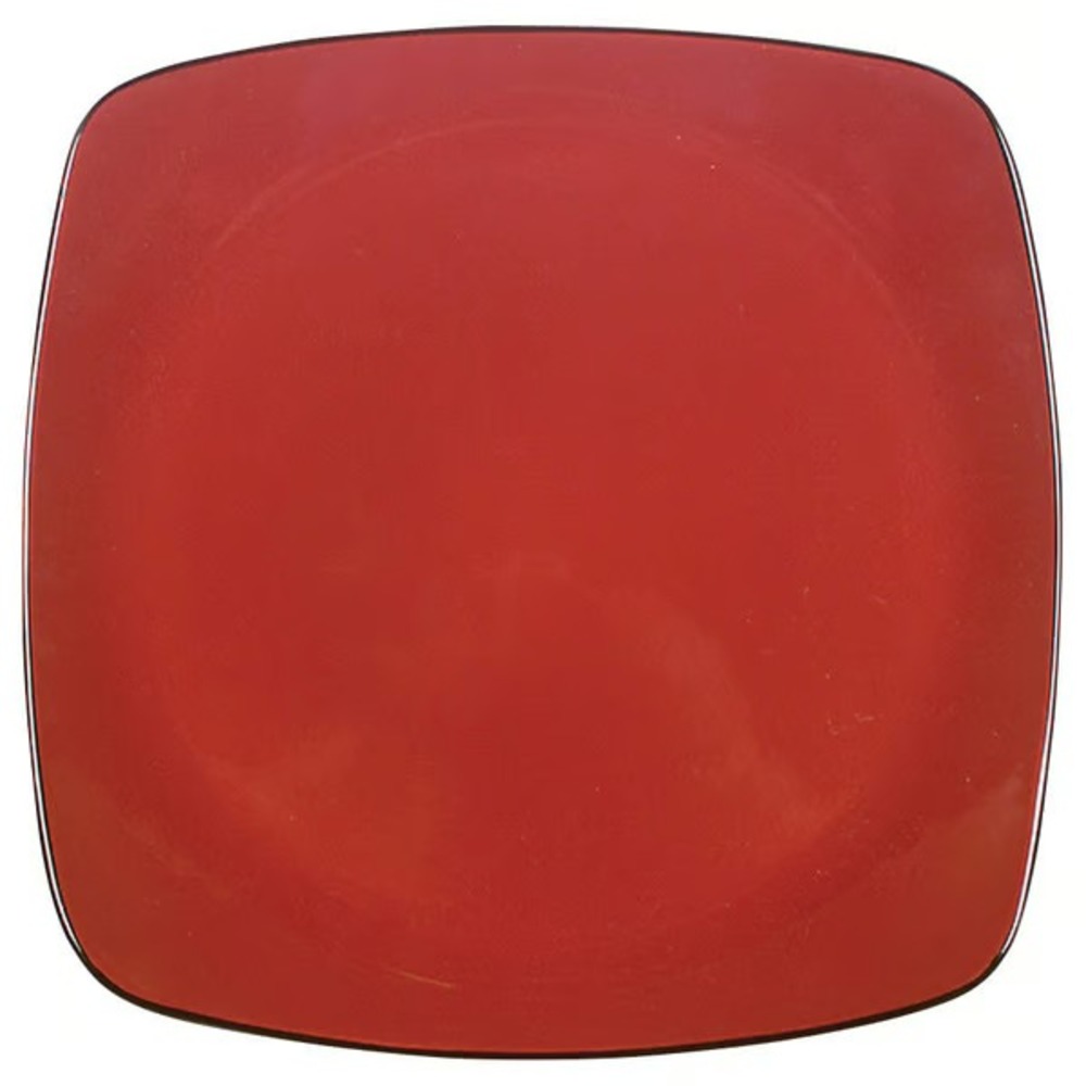 Corelle Hearthstone Chili Red 11 3/4" Dinner Plate Square Stoneware